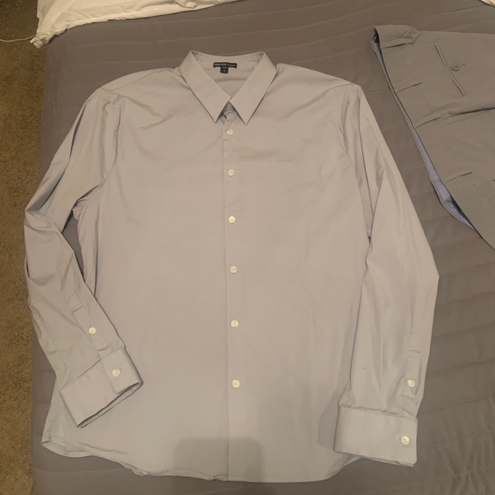 James Perse standard Shirt Mens 4 light Blue Long Sleeve Button Up lightweight